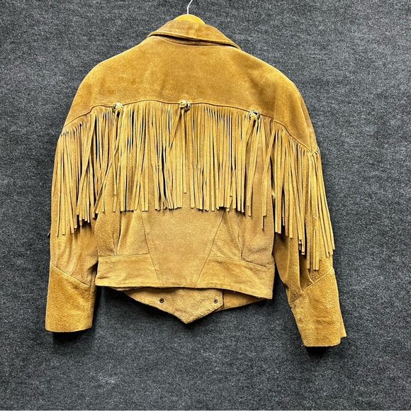 Vintage Real Life Suede Leather Fringe Jacket Women’s Size Small - Picture 11 of 16
